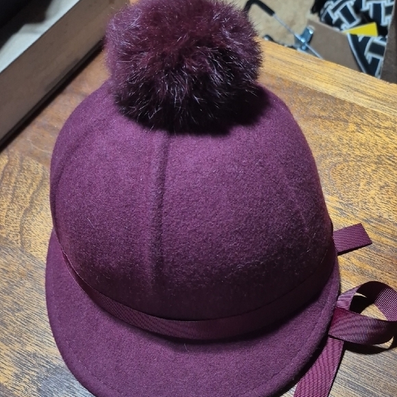 Chic Plum Pom-Pom Riding Hat - Picture 9 of 9